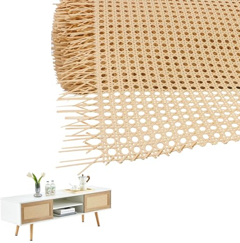 JVHLOV 40 x 100cm Rattan Gurtband, Cane Webbing Rattan, Möbel Wiener Geflecht, Rattan Geflecht, Breites Geflochten Rattanblech, für Möbel Stühle Schränke
