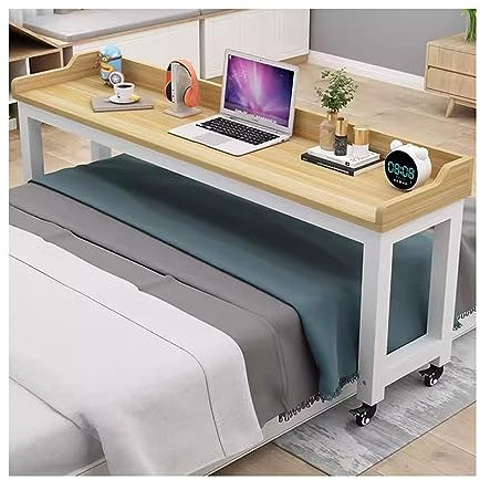 JXIPANUL Überbetttisch Überbetttisch mit Rollen, Abnehmbarer Betttisch zum Arbeiten/Essen/Spielen, Schlafzimmer-Betttisch, Laptop-Arbeitstisch (Größe: 200 x 40 x 80 cm) (140 x 40 x 80 cm)