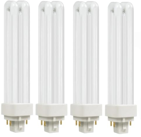 SATZOL 2700K G24Q-2 PLC-18W 827 4 Pin Base Compact Fluorescent Light Bulb, Replacement for Sylvania 20683 and Philips 38329-9 - PL-C 18W/827/4P/ALTO, GE97594 and Satco S6734 (Warm White 2700K)