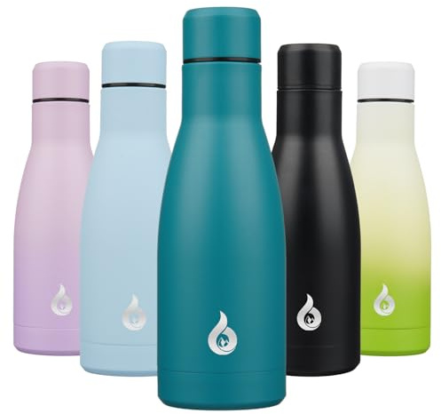 BJPKPK Isolierte Trinkflasche 350 ml Edelstahl-Wasserflaschen Spülmaschinengeeignet Wiederverwendbarer Metall Thermos Reisebecher Hält Kalt & Heiß, Laguna