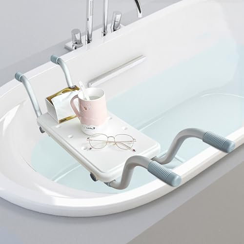 YIKANLIA Heavy Duty Bath Bench Seat, Suspended Bath Tub Shower Chair Aluminum Alloy Bathtub Benches Bathing Seat for Elderly Adults Seniors Disabled or Injured,Length Adjustable