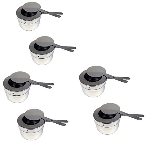 AcMax Lot de 6 récipients à pâte combustible avec couvercle pour chauffe-plats