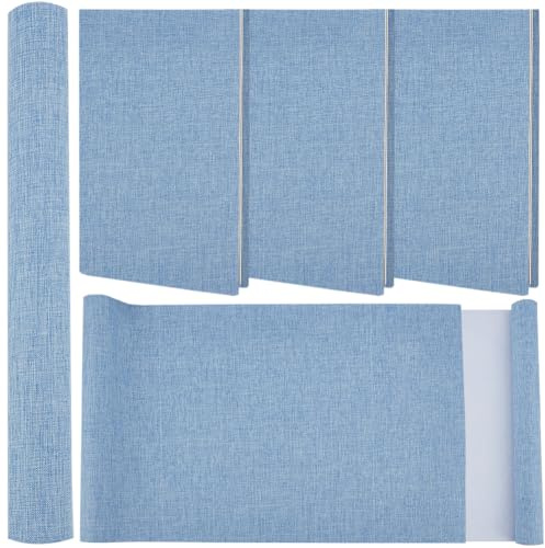 CRASPIRE Tela de Encuadernación de Libros de 51 x 11.8 Pulgada de Color Azul Claro con Parte Posterior de Papel Cubierta de Tejido de Lino Y Poliéster para Álbumes de Recortes Archivos Bricolaje
