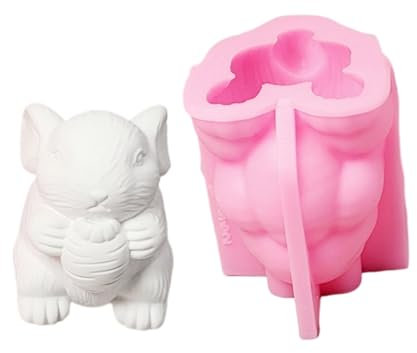 YCHUCH Moldes Silicona Los Conejitos 3D para Resina Epoxi Jabón para Resina Fabrican Moldes Silicona Yeso para Cemento para Nave Hecha A Mano