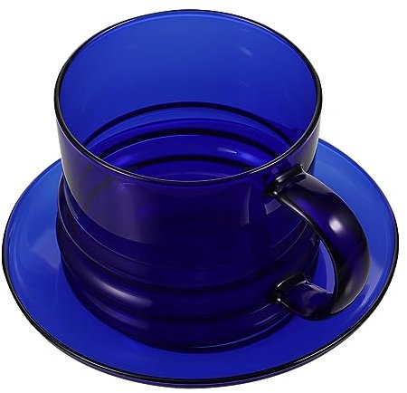 GRIRIW 1set Tazze Da Caffè Spesso Con Saucer Elegante Tazza Da Tè Per Feste e Bevande Design Trasparente e Pratico e