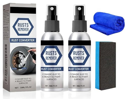 Hehimin Lot de 2 vaporisateurs antirouille pour métal, anti-rouille, anti-rayures, nettoyant de taches de fer pour plusieurs surfaces