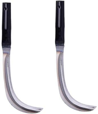 LOORGVEL 2pcs Scythe Mowing Knife Gardening Tool Solid Handle Japanese Forestry Scythe for Sickle