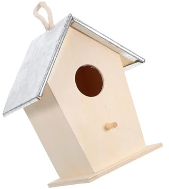HAPINARY Outdoor Weatherproof Bird House with Metal Reinforcement for Small Birds Rustic Hanging Dove House for Gardens Easy to Install Cozy Shelter for Sparrows and Doves