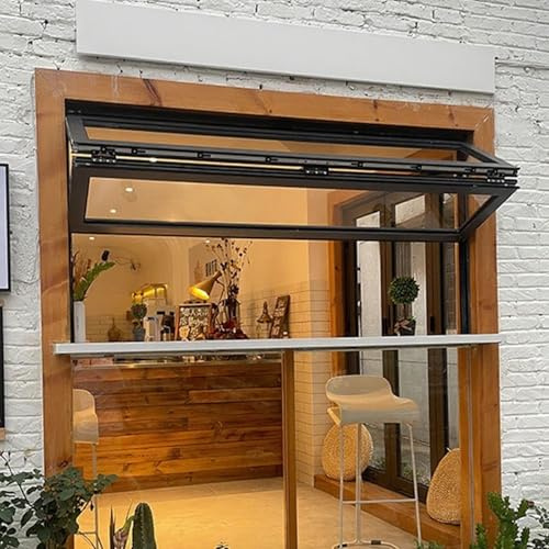 Ventanas con marco de aluminio, ventanas de servicio con persianas enrollables, ventanas corredizas plegables, ventanas de aluminio para casas móviles, ventanas de guillotina doble con flores(Black,20