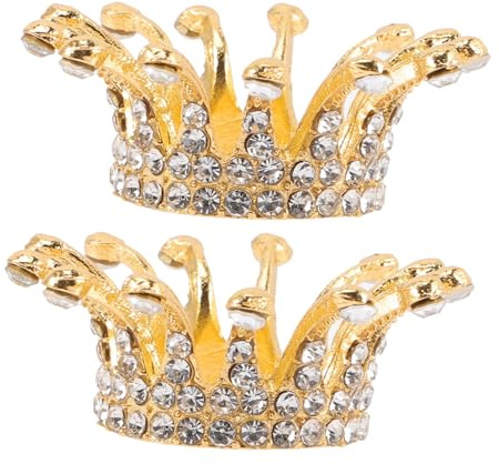 HONITANO Support Forme Couronne Rétro Or pour Stylos à Manucure en Alliage Porte-pinceaux Nail Art 2 Pièces pour Accessoires Manucure à Domicile ou Salon