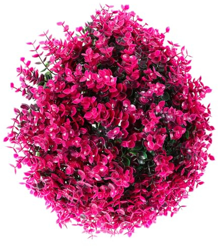 CONGARTENO Bola Topiaria de Plástico Hojas de Eucalipto Artificial, Bola Decorativa para Terraza y Jardín, sin Mantenimiento para Uso Interior y Exterior en Fiestas