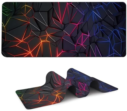 MEISO Large Game Tapis de Souris, Mouse Pad avec Motifs Tendance Base avec Base en Caoutchouc Antidérapant, Extended XXL Long Clavier Pad de Table 900 x 400 mm, pour Gamer,Personnel de Bureau