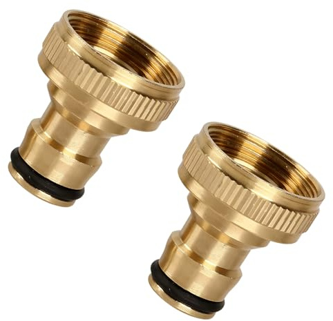 2 Pcs Garden Hose Tap Connector,3/4 Hose Connector,Thickened Internal Thread Brass, Tap Adapter Fittings Outdoor Pipe Connectors,Kit for Female Faucet Adapters, Kitchen Faucets, Washing Machine Hoses