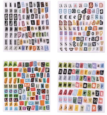 852pcs Letter Stickers, Vintage Magazine Alphabet Stickers Funny Scrapbook Letter Decals Supplies for Journaling Water Bottle Scrap Book Accessories Laptop Journal Scrapbooking Photo Album DIY Crafts