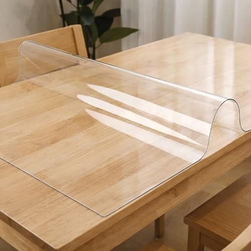 Comart - Copritavolo Trasparente Glass - Rettangolare PVC 100x100 cm 1,2 mm