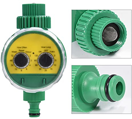 TIKATARER Temporizador de Riego Automático, Controlador de Riego de Jardín, Temporizador Diario de 16 Programas con Control de Interruptor, Ideal para Jardín en Techo, Balcón y de Aspersores Al Aire