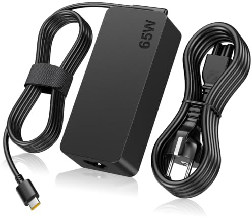 Chargeur USB-C 65W 20V 3,25A, câble Secteur 1,2m + câble CC 1,8m | pour Lenovo Thinkpad pour Ordinateur Portable, pour Huawei matebook Pro air HP Elitebook Spectre ASUS Acer xiaomi air