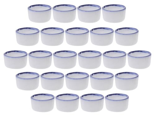 COHEALI 24 Pièces Coupelles Céramique pour Reptiles Bassins Eau pour Araignées et Petits Arachnides Gamelles Durables pour Terrariums Alimentation Saine pour Petits Reptiles