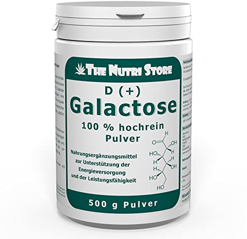 D-Galactose 100% rein Pulver 500 g - 12 g Tagesdosis - ohne Zusätze - The Nutri Store - Made in Germany