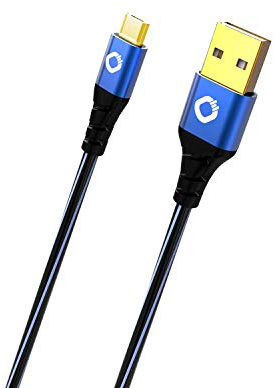 Oehlbach USB Plus Micro - USB Cable for Android - USB Type A 2.0 to MicroB - PVC Jacket - OFC, Blue/Black - 5 m