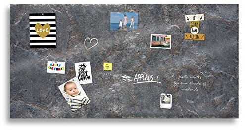 Cuadros Lifestyle Markerboard/Magnettafel/Whiteboard aus Acrylglas | Verschiedene Größen | Steinoptik | inkl. Boardmarker und 10 Supermagneten, Größe:200x100 cm