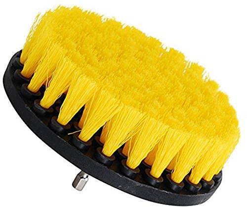 OxoxO 5inch Medium Stiffness Power Scrubbing Brush Drill Attachment Compatible with Cleaning Showers Tubs Bathrooms Tile Grout Carpet Tires Boats Kitchen Stoves