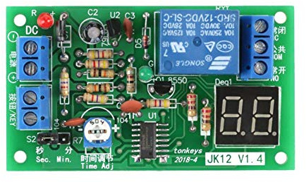 1 Stück Timer Relais Verzögerungs LED Display Countdown Timer DC 12V Einstellbar Schaltmodul Relais ON/OFF Schaltermodul