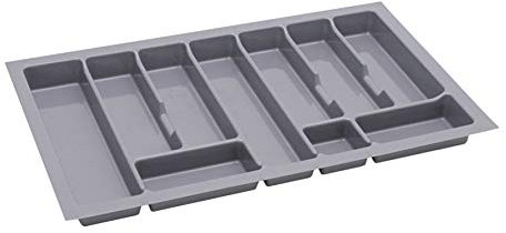 Alusfera Besteckkasten für Schubladen 80 cm – Schubladen Organizer mit Fächeraufteilung – Hochwertiger Schubladen Organizer Küche für Mehr Ordnung – Anpassbar und leicht zu reinigen -730x430mm Silber