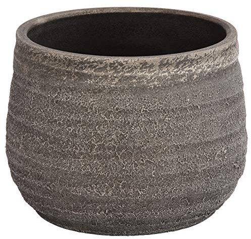 Dehner Übertopf Yves, Ø 30 cm, Höhe 25 cm, Keramik, grau