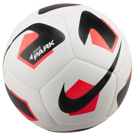 Nike DN3607-100 Nike Park Pallone da calcio ricreativo Unisex Adulto WHITE/BRIGHT CRIMSON/BLACK Taglia 3