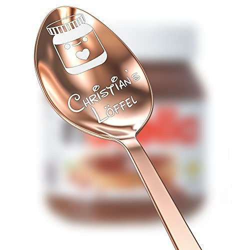 Geschenkfreude Schokocreme-Löffel personalisiert mit Namen - Mama Roségold | langer Löffel für Schokocreme, Geschenk mit Gravur, Muttertagsgeschenke für Mama personalisiert
