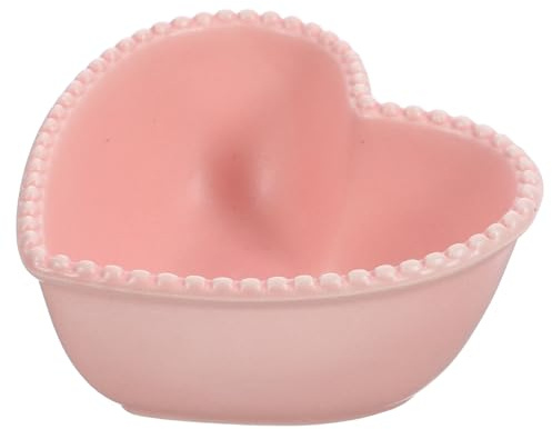 STOBAZA Heart Shaped Ceramic Bowl 4.53 Inch Food Serving Bowl for Salad Dessert Fruit Snacks Home Restaurant Kitchen Use