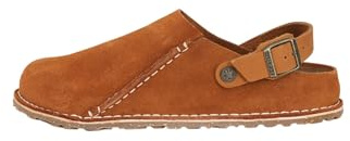 Birkenstock Lutry Premium Suede Unisex Camel Suede Slippers, Brown, 7.5 AU