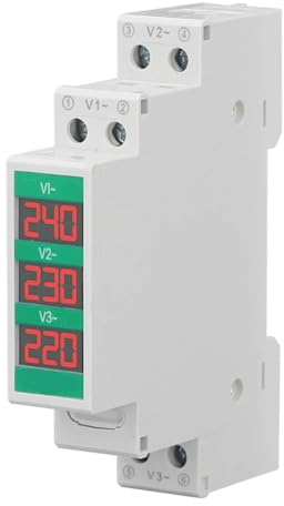 Yunseity Voltmètre à AC en Ligne AC DIN MONT LCD DIGITAL AFFICH TENSION COURTAGE POUR LES PANSES DE DISTRIBUTION POWER 60‑450V