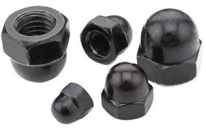 10 Stück M12 Hutmuttern DIN1587 Schwarzer Stahl Zinkbeschichtete Hutmuttern Metrischer Verschluss