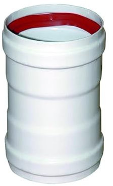 Manicotto FF in alluminio Ø60 L135 mm verniciato bianco con guarnizione