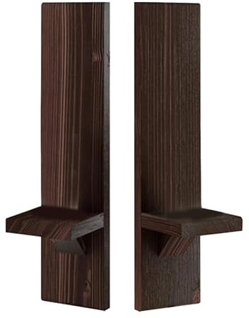 Holdes Wandkerzenhalter aus Holz, rustikaler Wandkerzenhalter – dekorativer Kerzenhalter aus Holz, rustikale Wandleuchten aus Holz, 2 Stück, Stumpenkerzen aus Holz, Wandkerzenhalter für Bauernhof