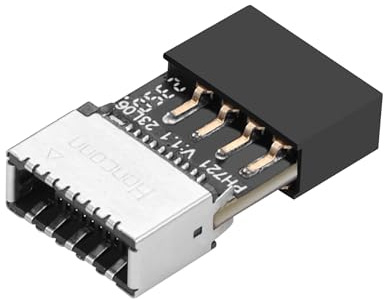 CERRXIAN - Adaptador interno USB 2.0 de 9 pines a tipo E, adaptador de extensión de encabezado de placa base USB 3.1 tipo E hembra a USB 2.0 9 pines hembra
