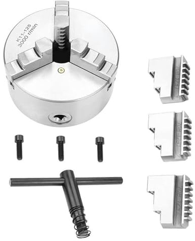 Mandrino for tornio Mandrino autocentrante a 3 griffe da 125 mm K11-125 Mandrino a scorrimento Mini Mandrino a mascella Sanou con acciaio temprato for mini tornio per la lavorazione del legno