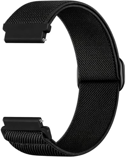 Aurrain 18mm Elastisk nylon klockarmband kompatibelt Garmin Vivoactive 4S/Venu 3s/2s/Watch GT5/GT4/Forerunner 255s/ActiveS,Unisex elastiskt nylonarmband för sportklocka.