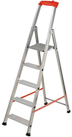 Échelle domestique 'professionnel' Structure en aluminium extrudé, avec profil anti-rayures et repoussé sur les côtés.Conçu et construit selon les normes et les lois en vigueur en europe et en Italie. Portée 150 kg.