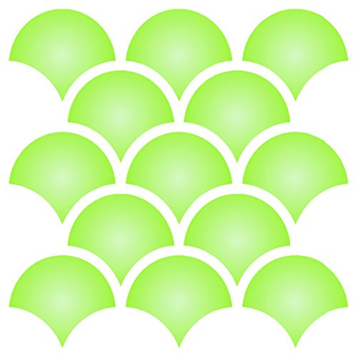 2 Fish Scale Stencil -16.5 x 16.5cm (S) - Reusable Large Allover Oriental Asian Trellis Lattice Pattern Wall Stencil Template