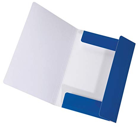 FALKEN Sammelmappe LongLife 3 Klappen Gummiband DIN A4 blau | aus extra starkem Karton Aufbewahrung-Mappe Zeichenmappe ideal für Büro und Schulea