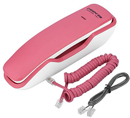 Telefono fisso con filo rosa per l'home office Telefono fisso con cancellazione del rumore Pausa disattivata Ripeti audio Telefono fisso con filo