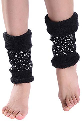TININNA Winter Wolle gestrickte Stiefelsocken Leg Warmers Fleece Warme Boot Manschette Socken Topper Crochet Stricken Stulpen Beinlinge Beinstulpen Beinwärmer für Frauen und Mädchen
