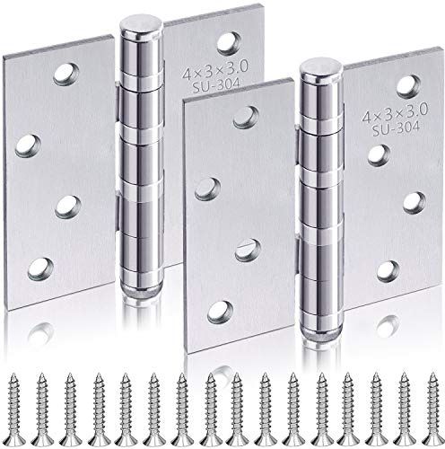 YYWEi Scharniere Edelstahl Klavierband Tür-Scharnier Steckverbinder 2Stk 304 Edelstahlscharniere mit 16Pcs Schrauben für Türen & Fenster