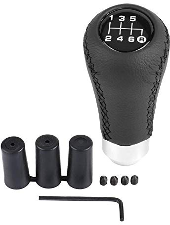 Universal Car Shift Knob - 6 Speed PU Gear Shifter Stick With 3 Hoses - Black and White - For Navara - M10 x 1.5