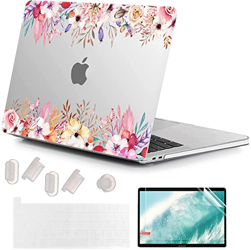 MUSHUI Funda para MacBook Pro 13 Pulgadas 2022-2016, A2338 M1 M2 A2289 A2251 A2159 A1989 A1706 A1708, Plástico Carcasa Rígida & Cubierta de Teclado & Protector de Pantalla para Mac Pro 13.3, X89-5