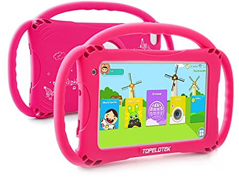 TOPELOTEK Kids Tablet 7inch Tablet for Kids 3-7 with with Case Included, 32GB Storage, Parent Control, Education App, WiFi Camera, Netflix YouTube