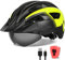 FUNWICT Fahrradhelm mit Visier für Herren Damen, Leichte Fahrradhelm mit Magnetischem Brille und USB-Aufladung LED Licht, Stylisch Mountainbike Helm (L: 57-61 cm, Schwarz Gelb)